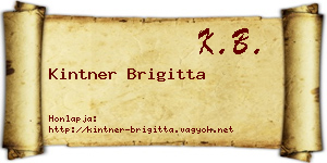 Kintner Brigitta névjegykártya
